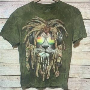 The Mountain Green Rasta Lion Tee